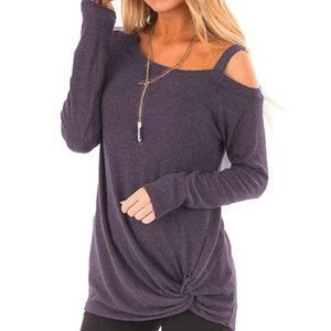 Cold-Shoulder Long-Sleeved Tee